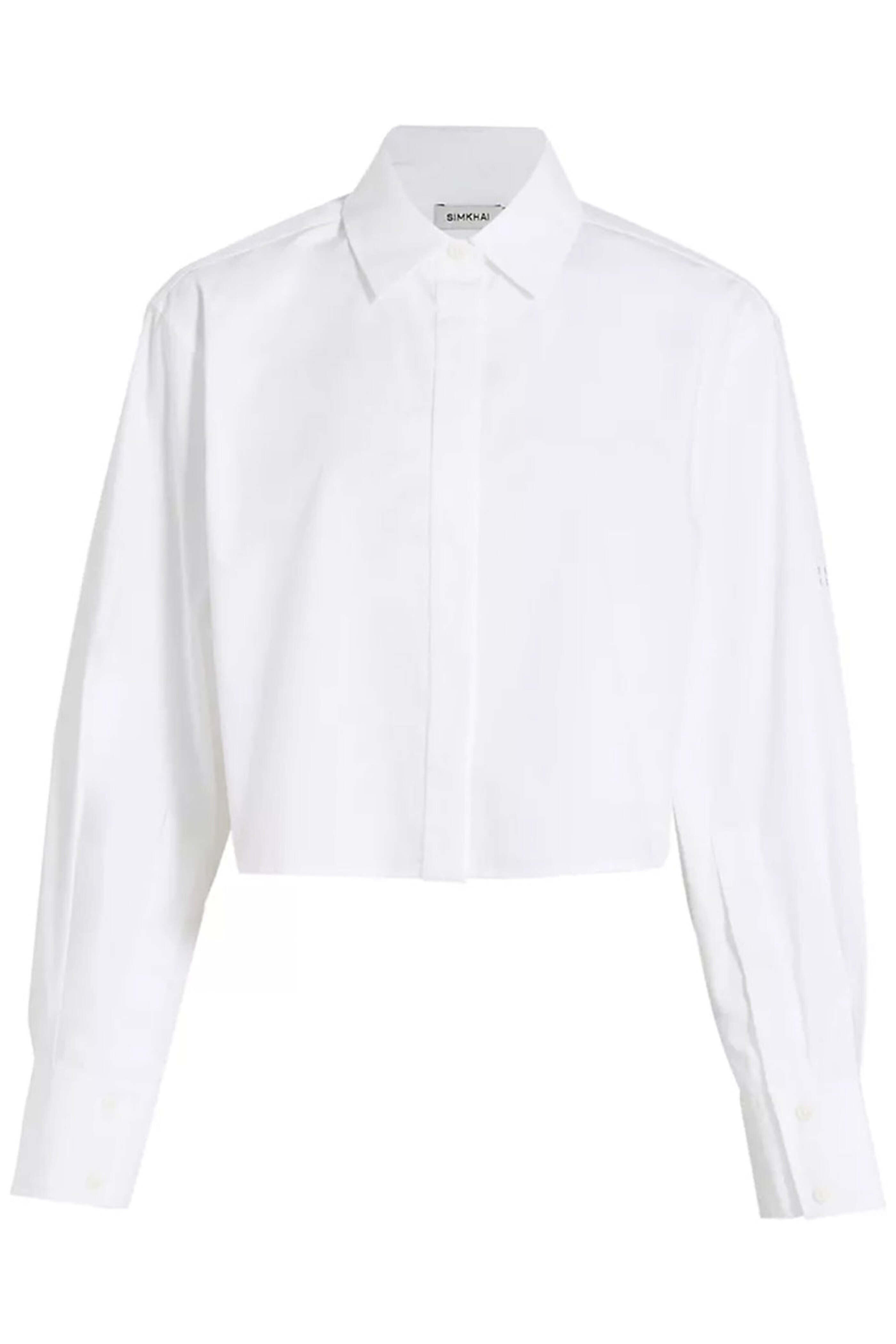 Simkhai - White Crop Renata Button Down Shirt