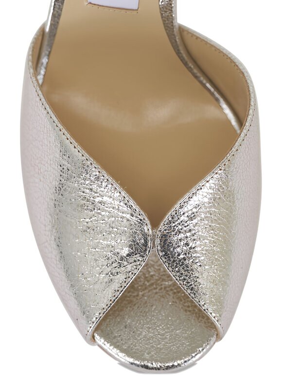 Jimmy Choo Sacaria Glitter Leather Block Heel Sandal, 85mm - view 9