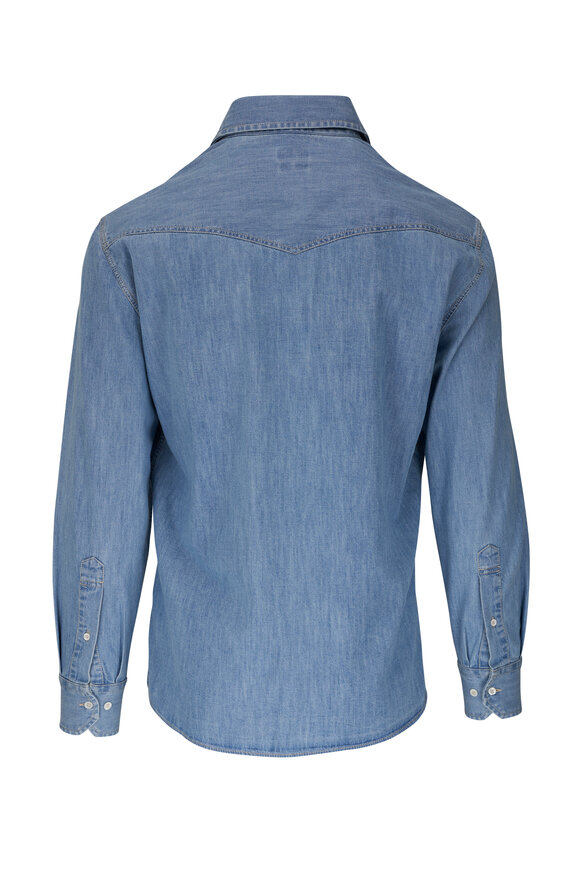 Brunello Cucinelli - Western Blue Denim Sport Shirt