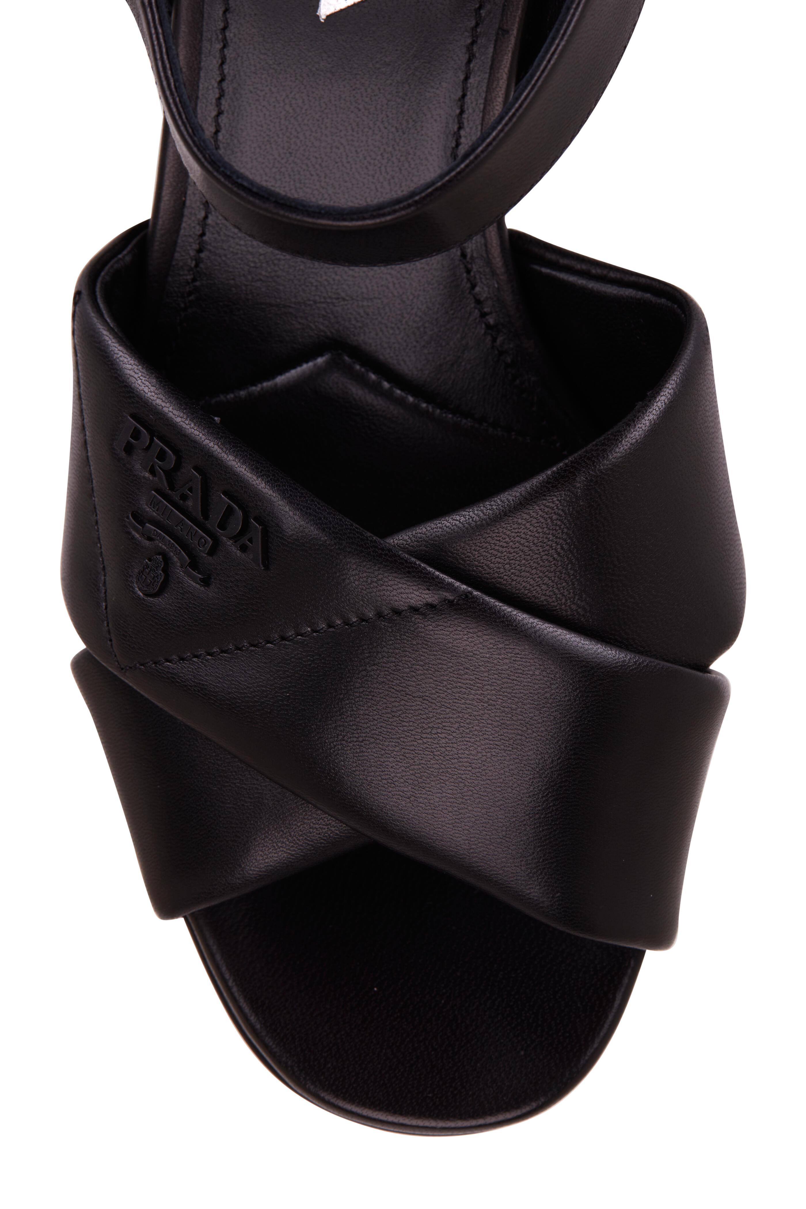 Prada - Black Nappa Leather Platform Sandal, 85mm