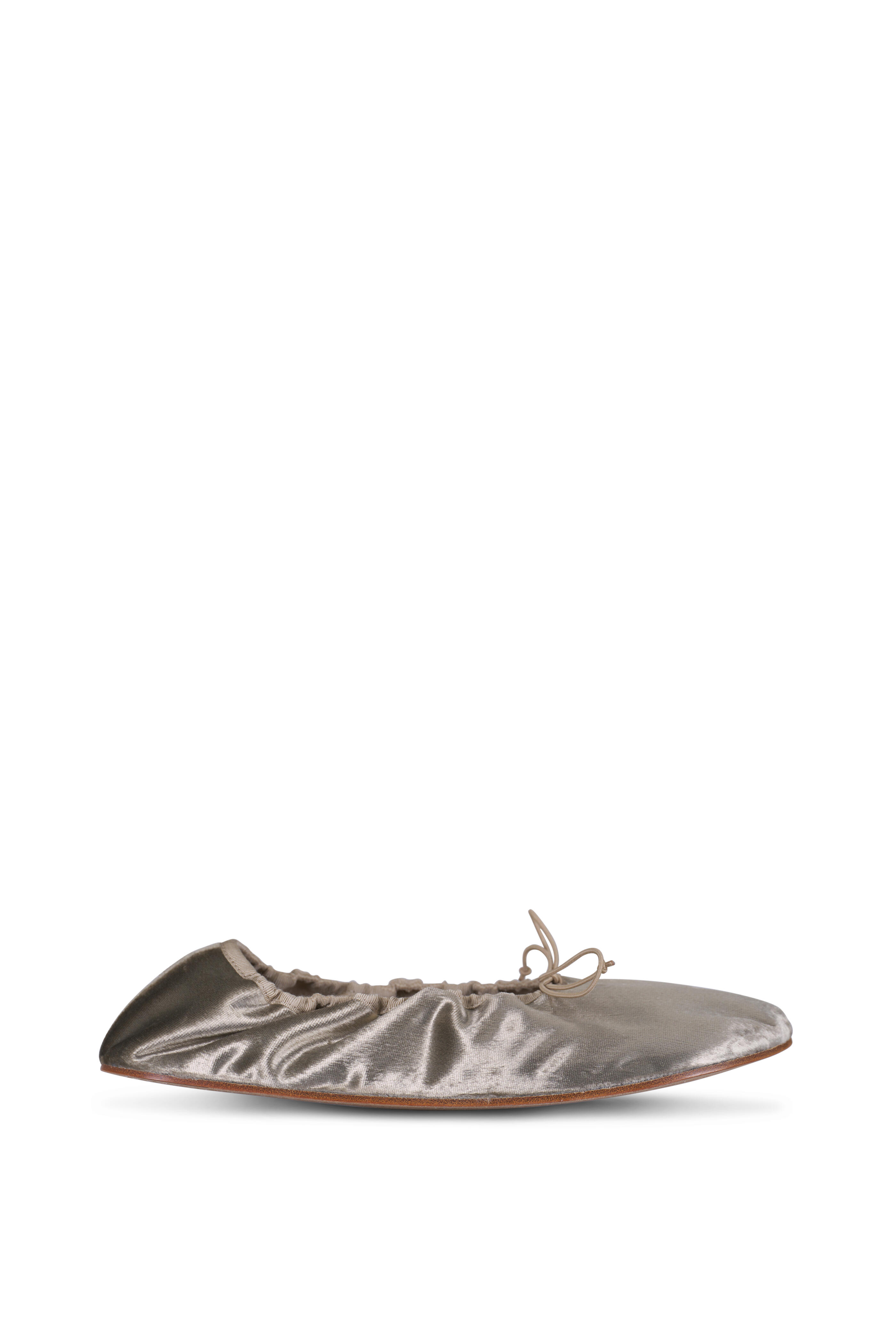 The Row - Round Taupe Velvet Ballet Flat