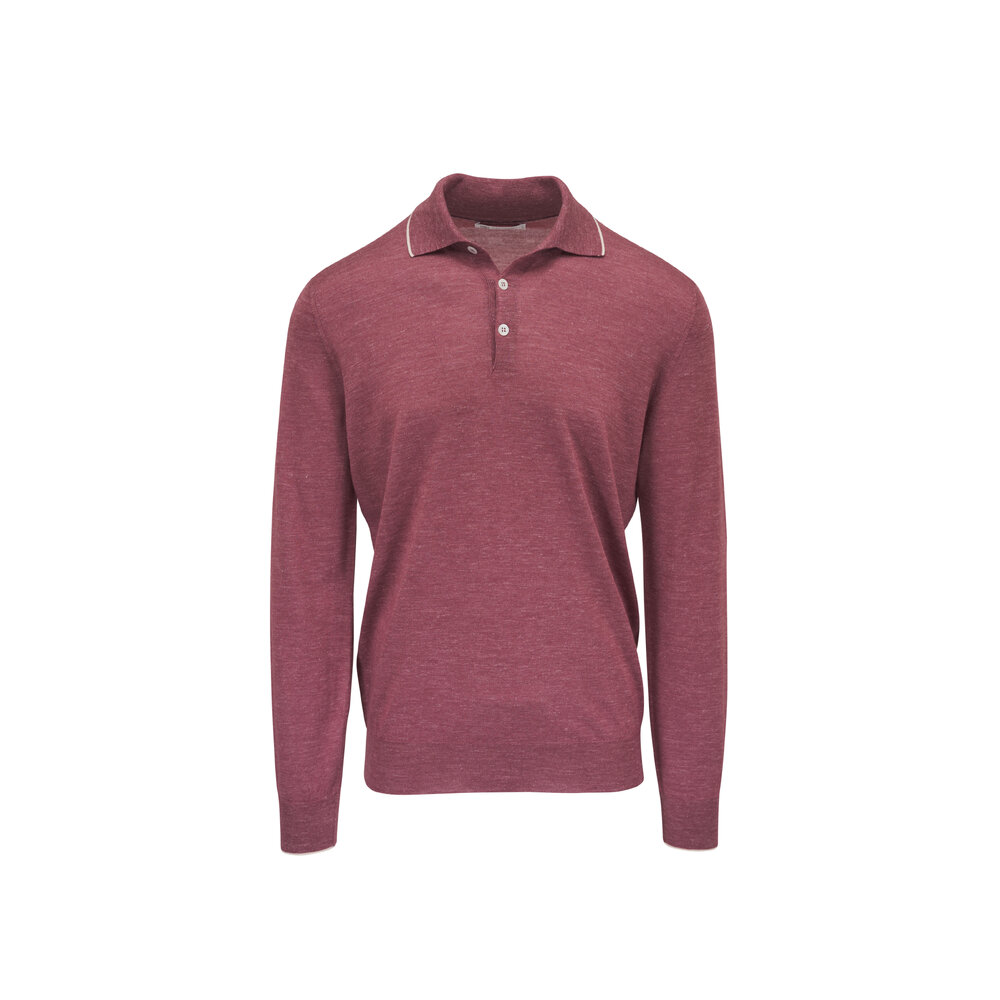 CUCINELLI BRUNELLO ピンク シャツ Cucinelli Brunello ブルネロクチネリ - CUCINELLI BRUNELLO ポロシャツ　M トップス