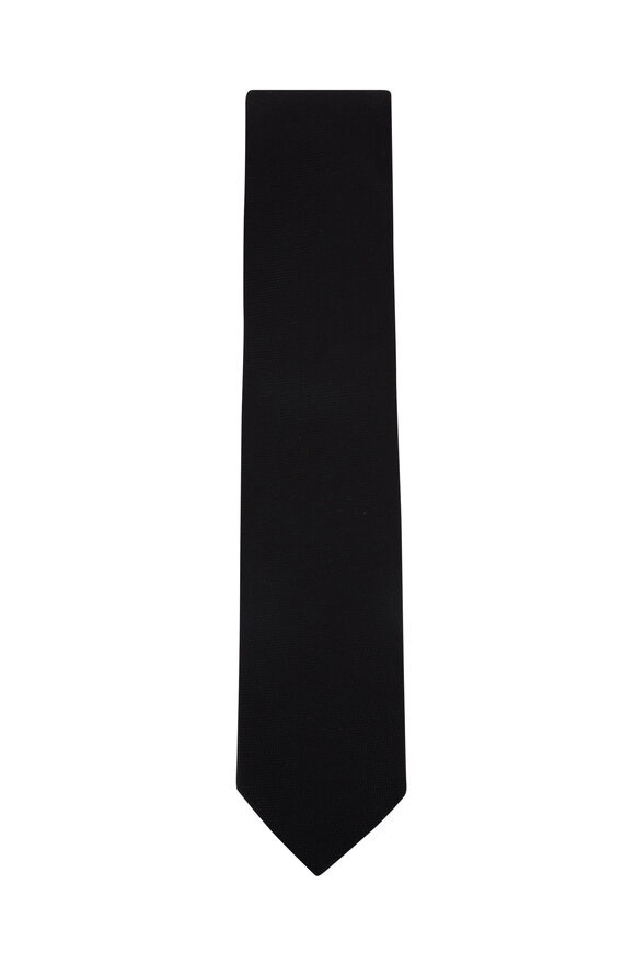 Eton Black Basketweave Necktie   - view 1