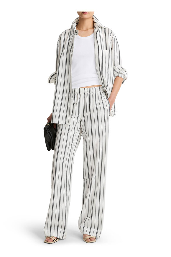 Vince Resort Stripe Oversized Button Front Shirt - view 4