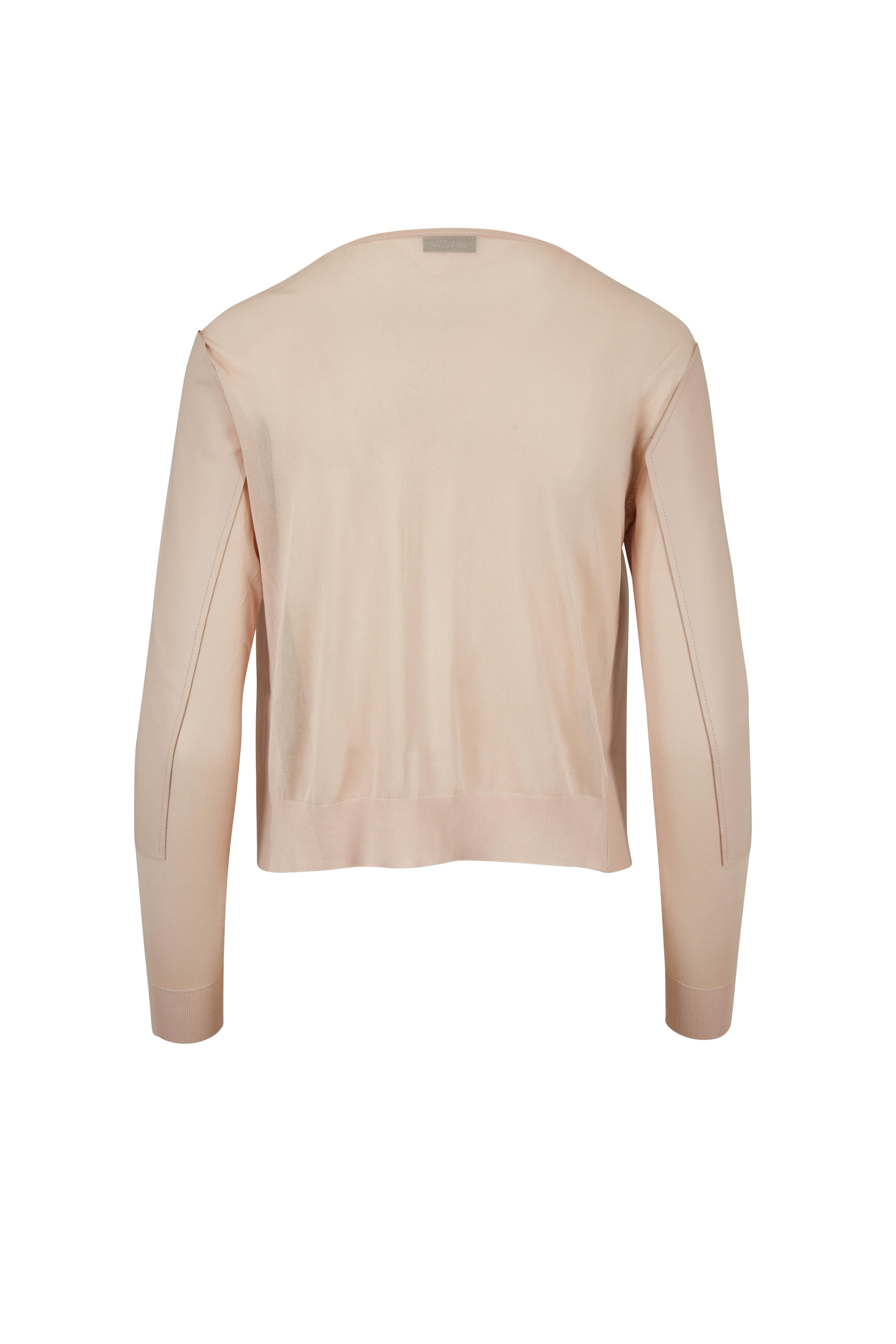 Akris - Moonstone Leather Front & Sheer Back Jacket