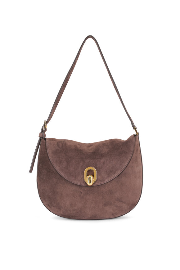 Savette Small Tondo Coffee Suede Hobo - view 1