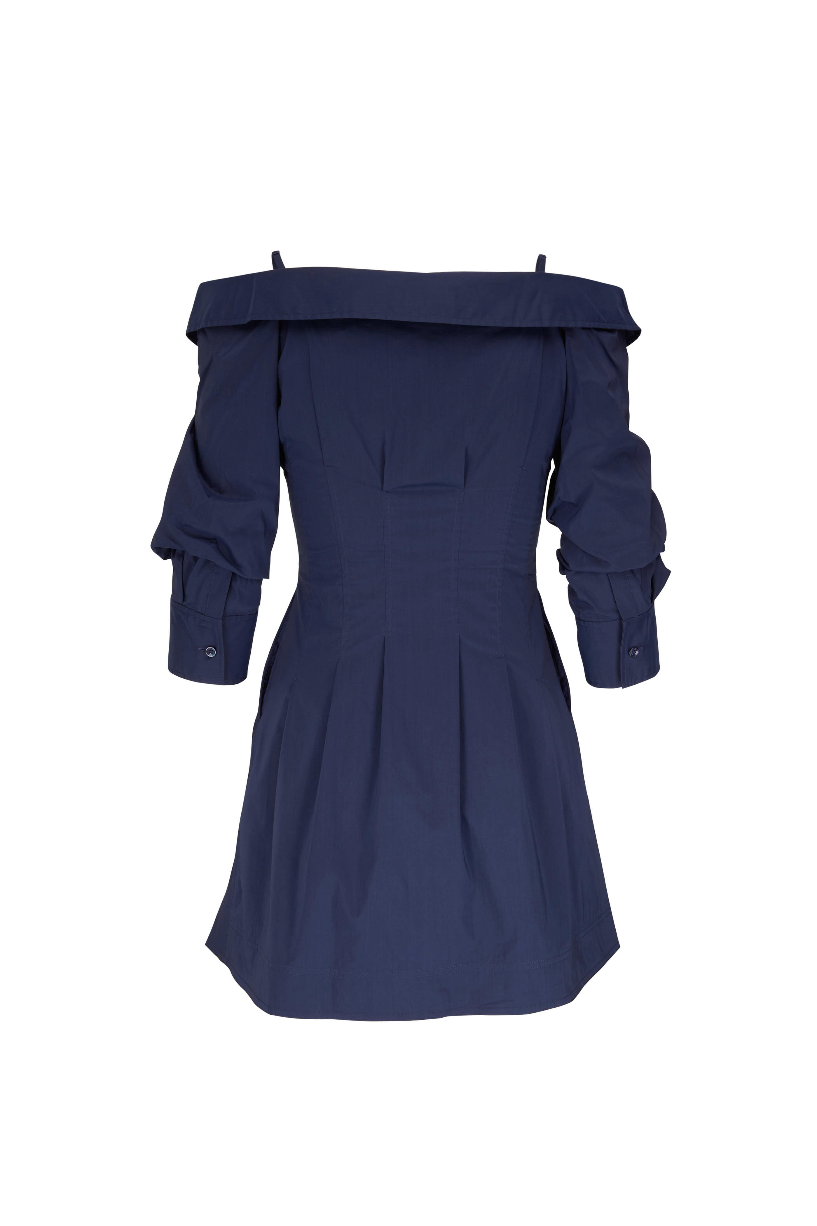 Simkhai - Coda Midnight Poplin Off-The-Shoulder Mini Dress