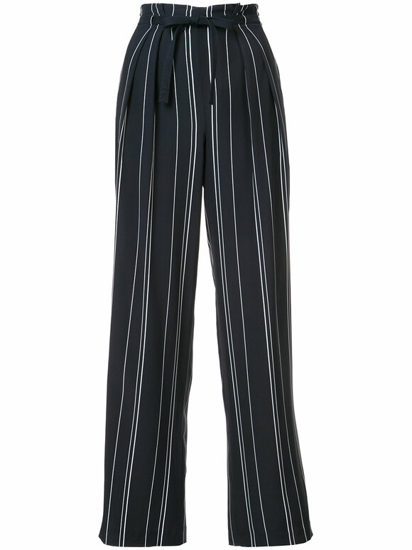 Vince - Coastal Blue Striped Tie Front Pant