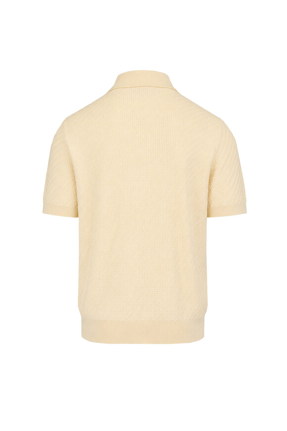 Brioni Ivory Trama Weave Polo - view 2