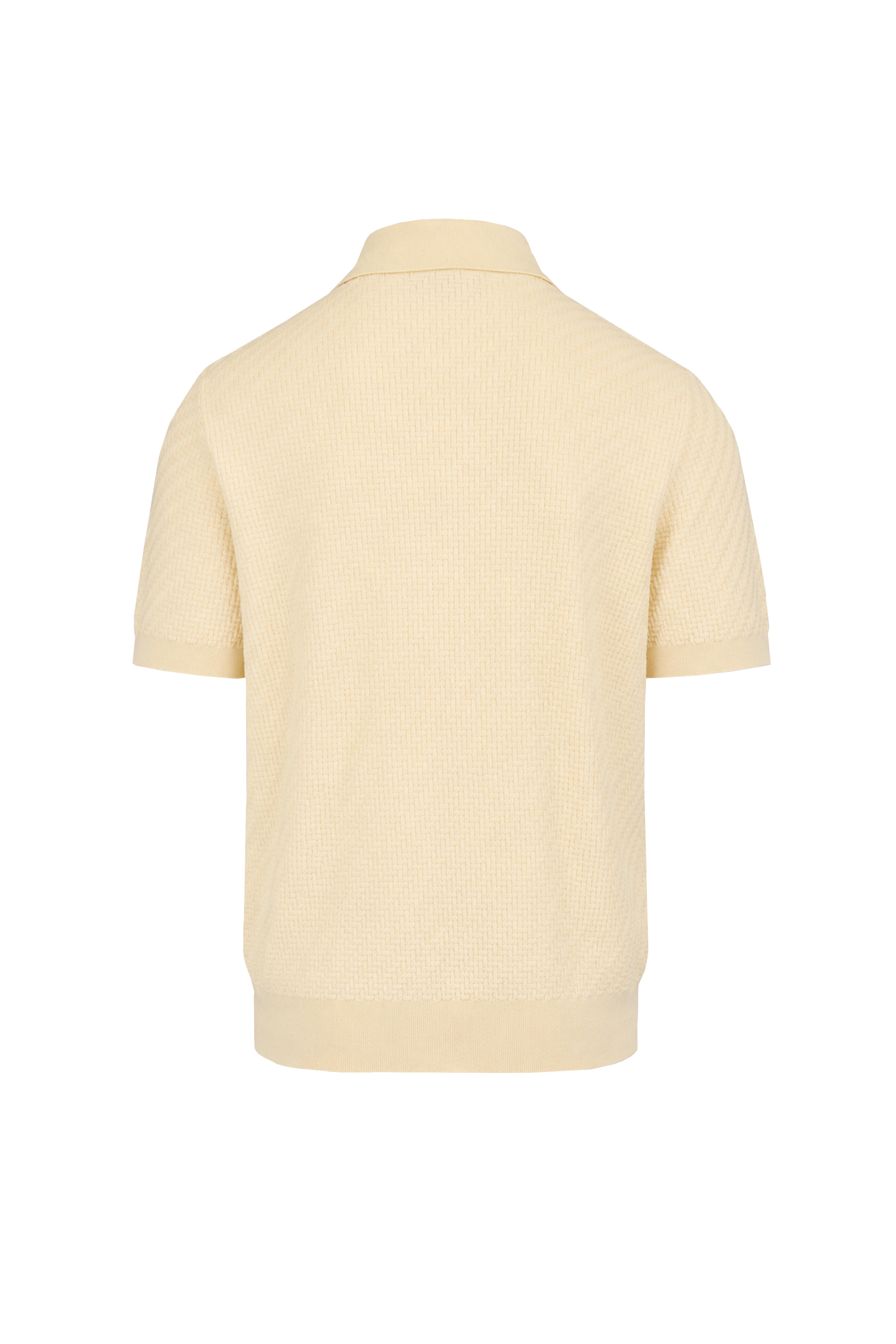 Brioni - Ivory Trama Weave Polo - view 2