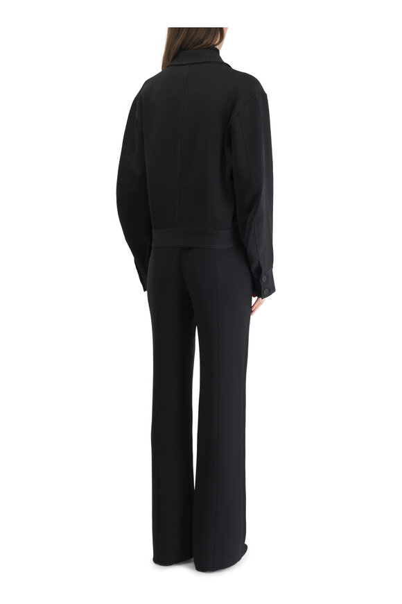 Giorgio Armani - Black Cady Side Zip Pant 