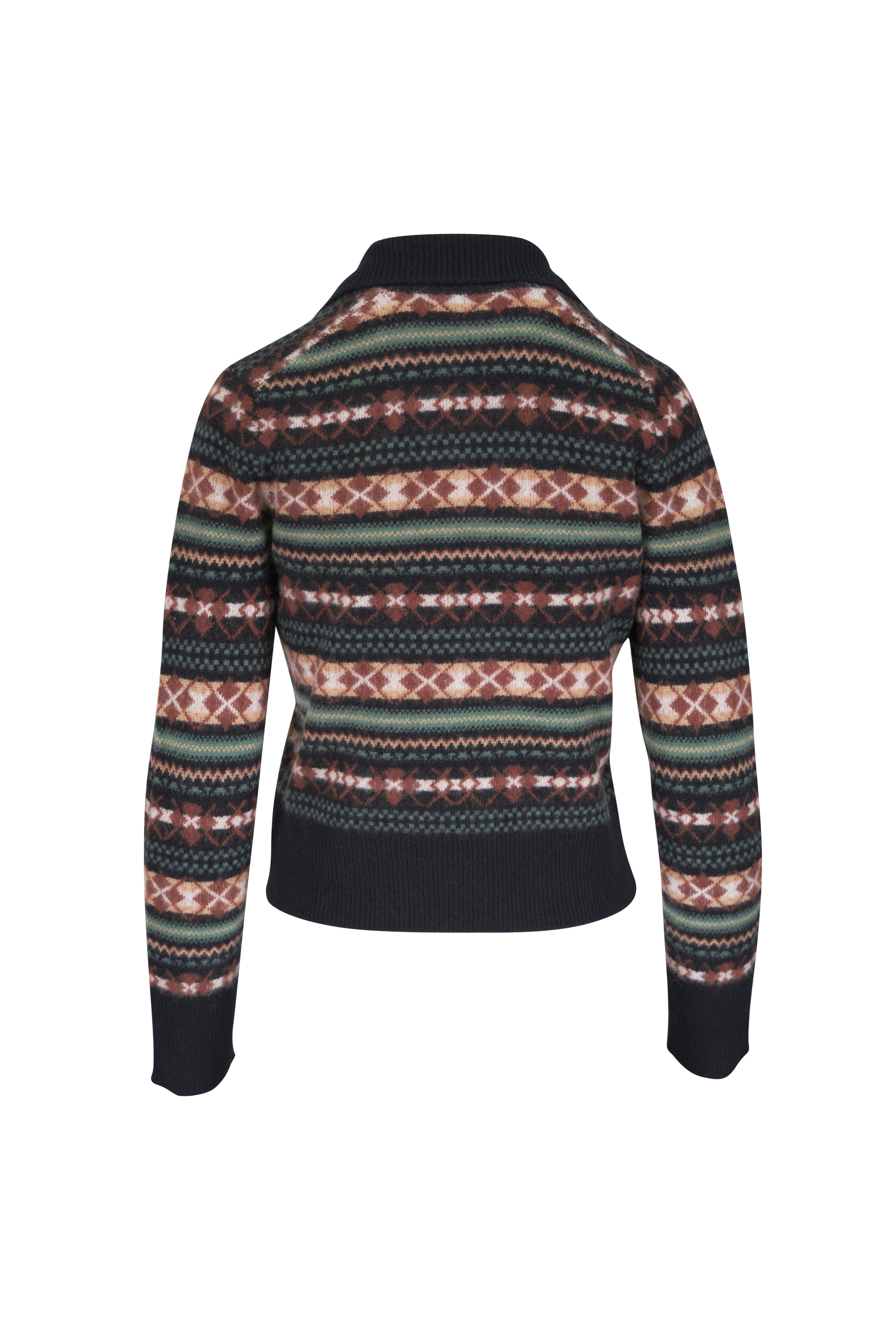 Vince - Cacao & Malachite Combo Fair Isle Sweater