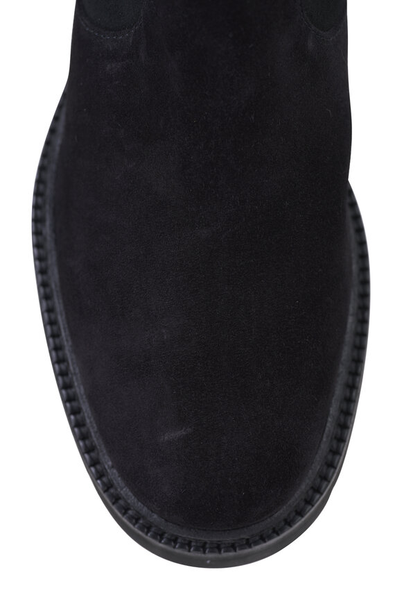 Manolo Blahnik - Tomosa Black Suede & Shearling Short Boot 