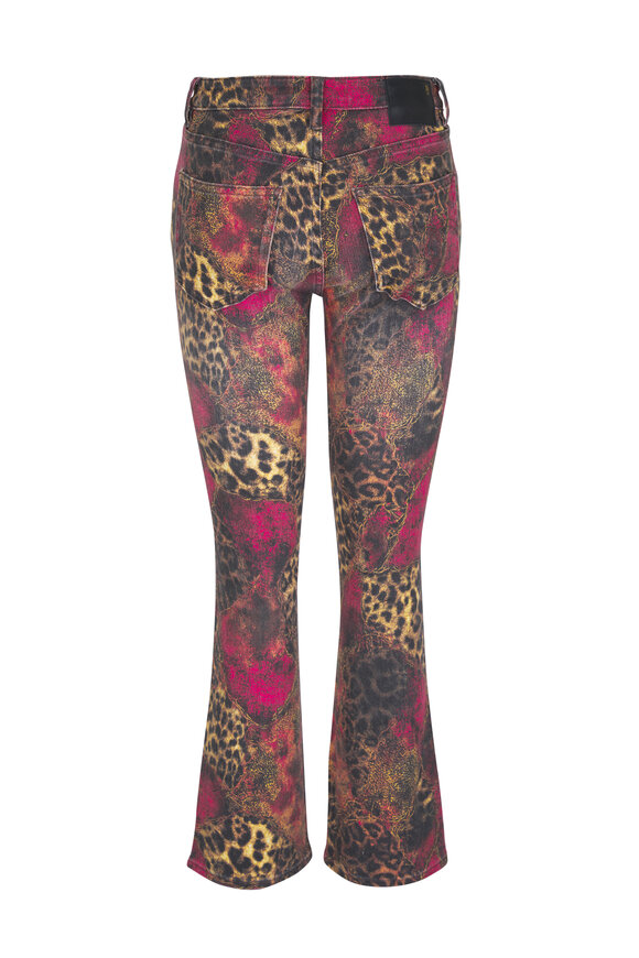R13 Kick Fit Red Animal Print Crop Flare Jean - view 2