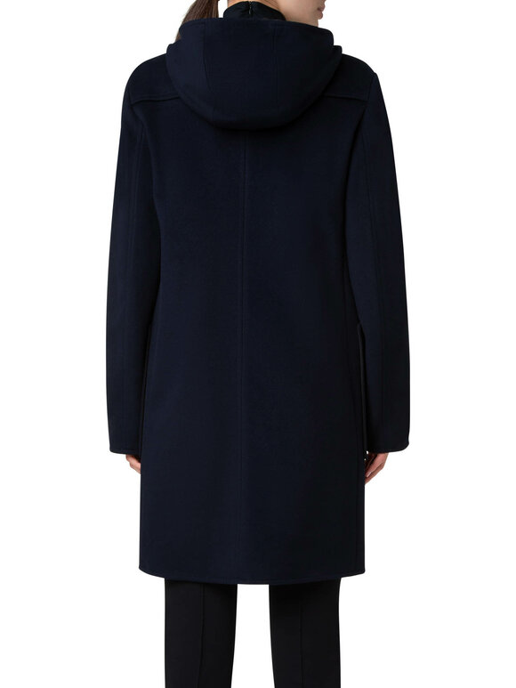 Akris Punto - Navy Wool Hooded Coat