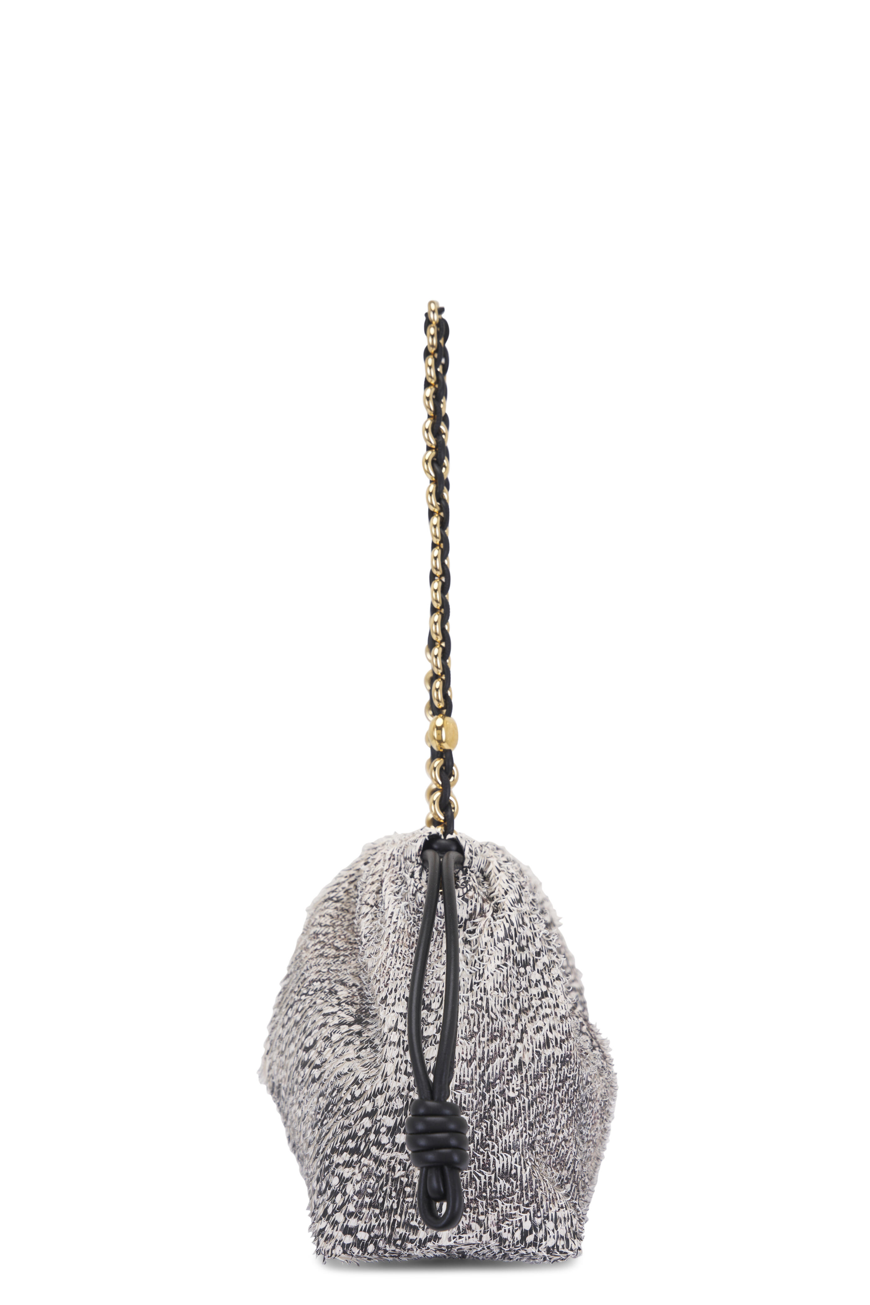 LOEWE レザー×ファー ポーチ LOEWE ポーチ 薄型 レザー ブラック569880｜Yahoo!フリマ（旧