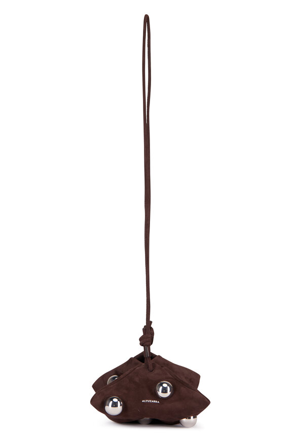 Altuzarra Mini Origami Brown Suede Beaded Crossbody - view 3