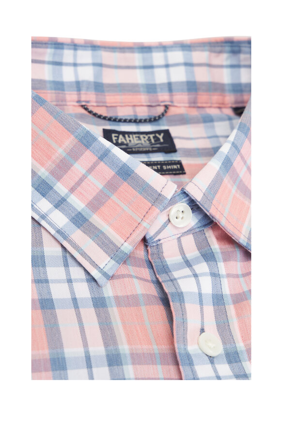 Faherty Brand - Movement™ Coral Plaid Sport Shirt 