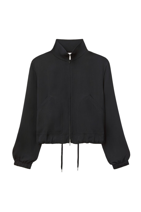 Lafayette 148 New York Black Zip Front Bomber Jacket - view 6