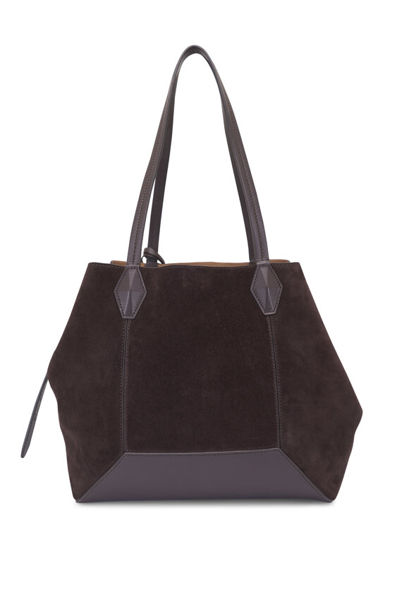 Jimmy Choo Diamond Coffee Suede Tote - view 2