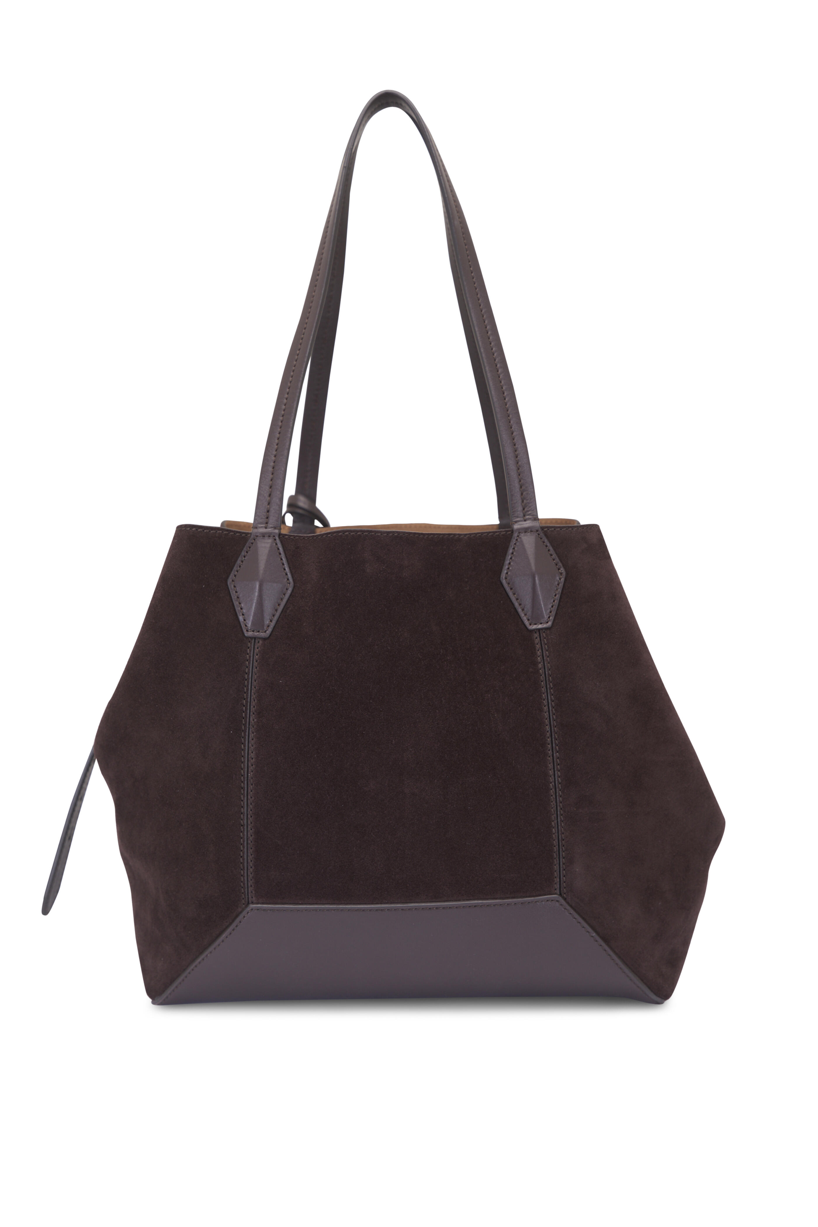 【関税&送料込】Jimmy Choo Dark Brown Suede Diamond Shopping Diamond Hobo/M | Coffee Suede Shoulder Bag | JIMMY CHOO
