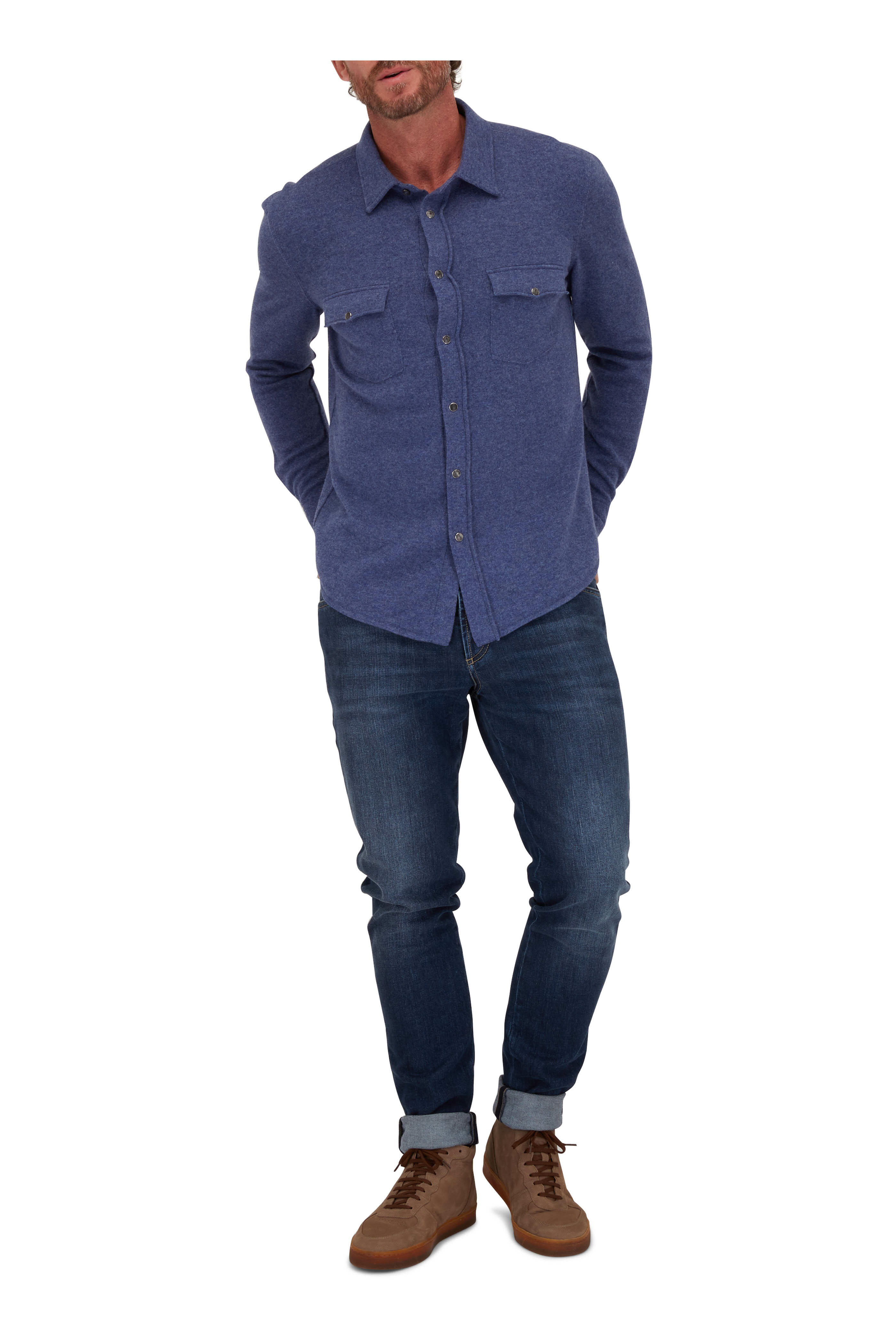 Brunello Cucinelli - Cloud Cashmere Western Sweater Overshirt - view 2