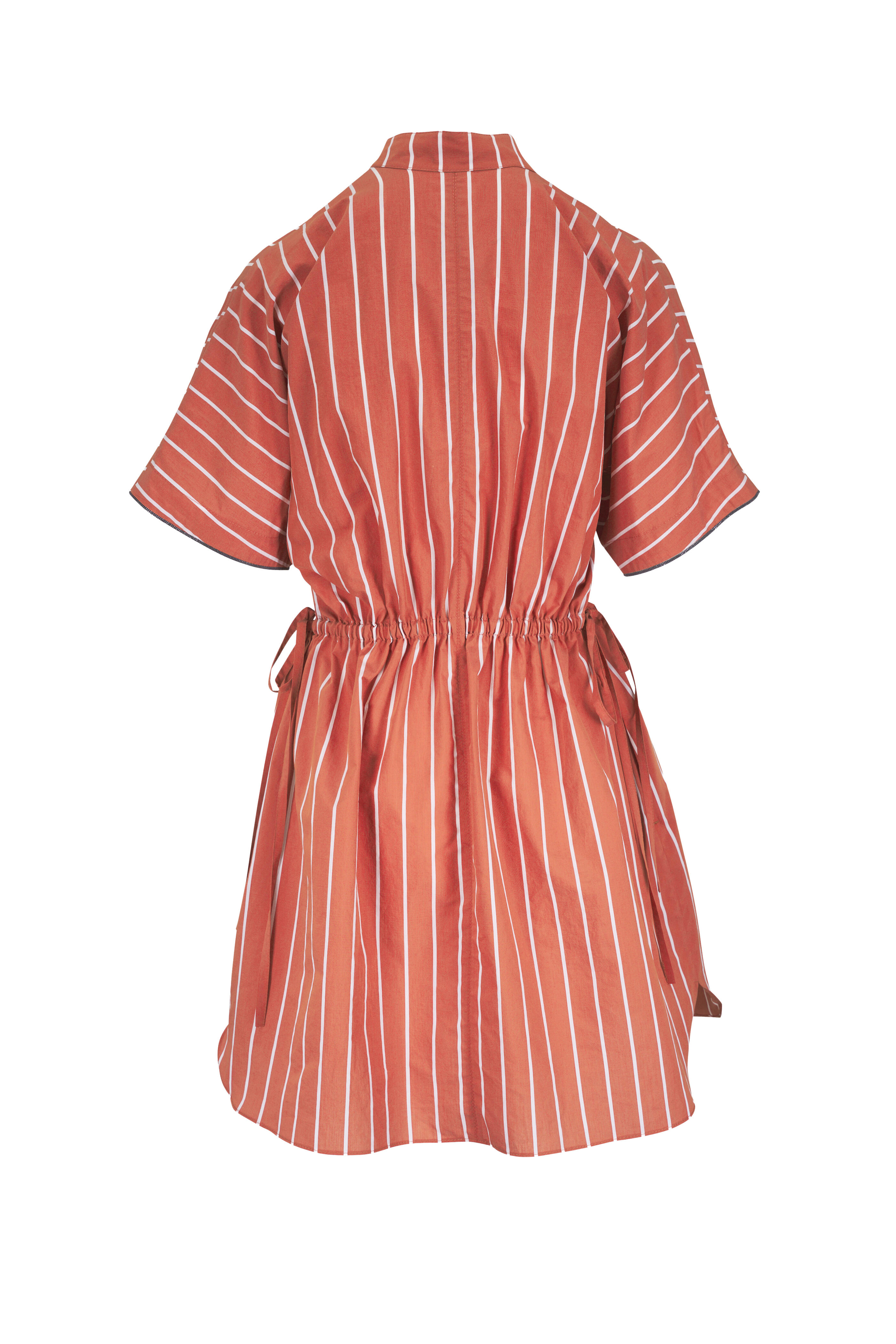 VIP【送料関税込】BRUNELLO CUCINELLI TECHNO CHEMISIER DRESS Poplin chemisier dress with monili for Woman in Green
