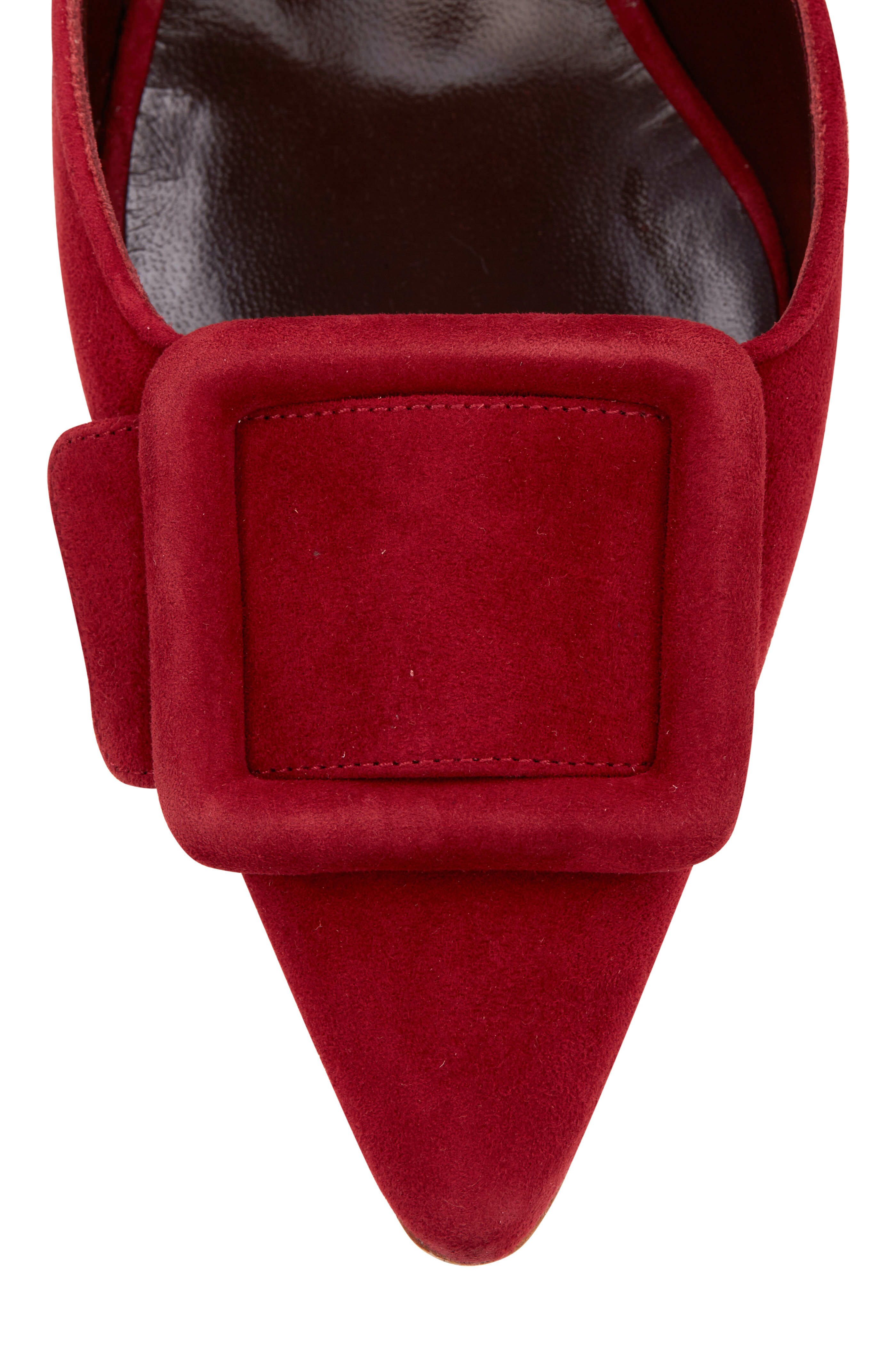 Manolo Blahnik - Maysale Burgundy Suede Pump, 70mm
