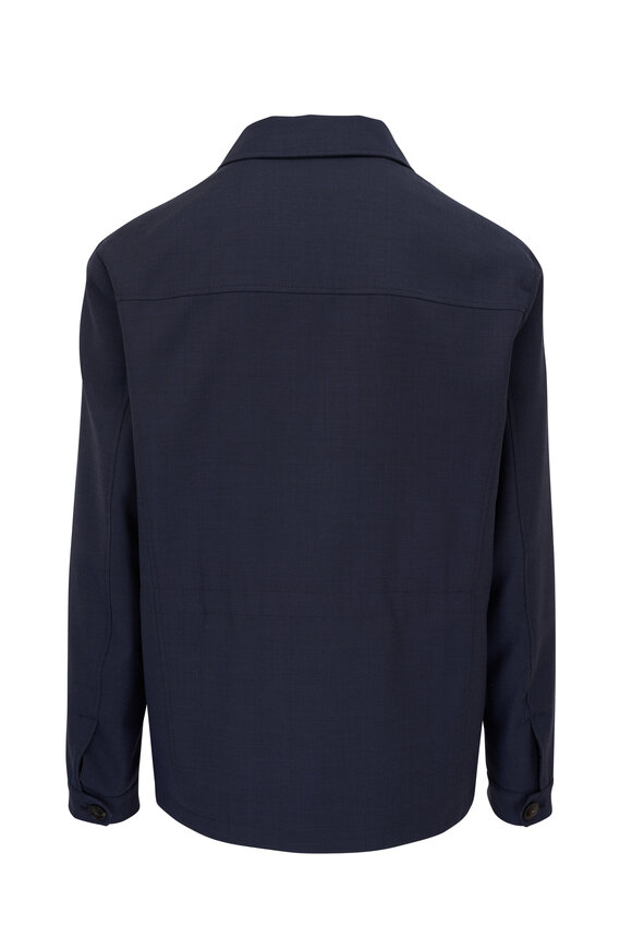 Canali - Navy Wool Reversible Field Jacket 