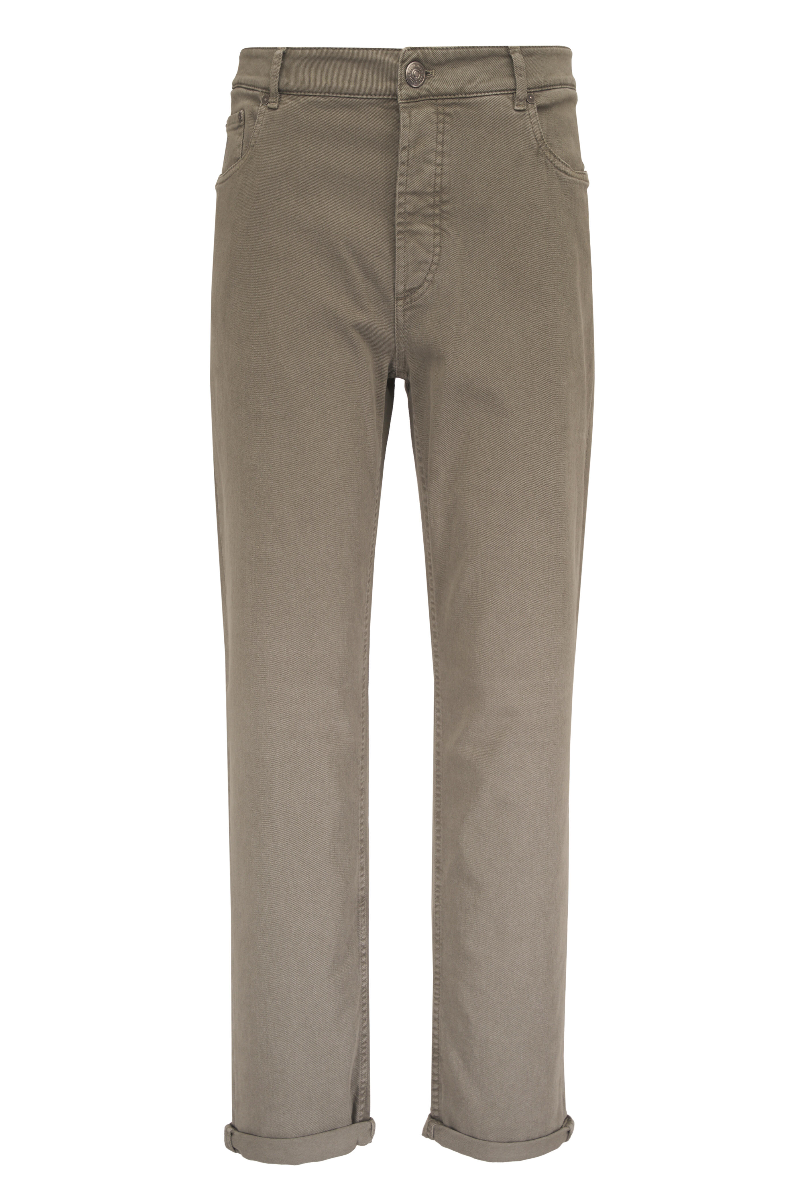 Brunello Cucinelli - Army Bull Denim Five-Pocket Traditional Fit Pant - view 1