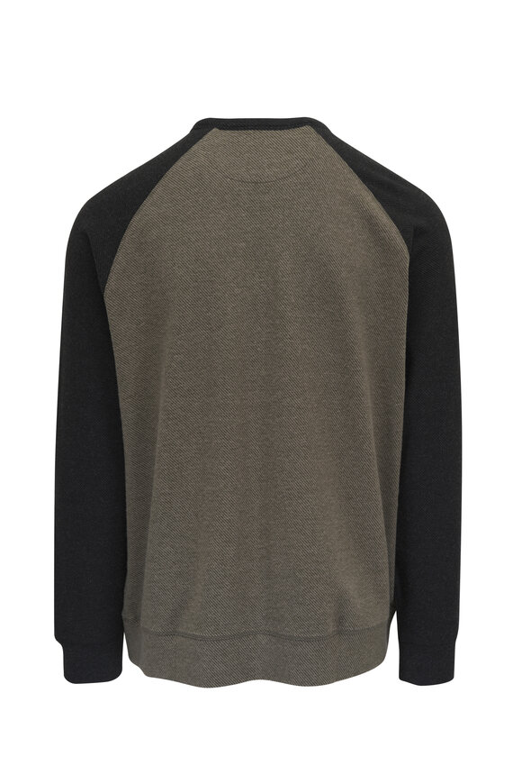 Faherty Brand - Legend Moss Green & Charcoal Gray Crewneck Sweater