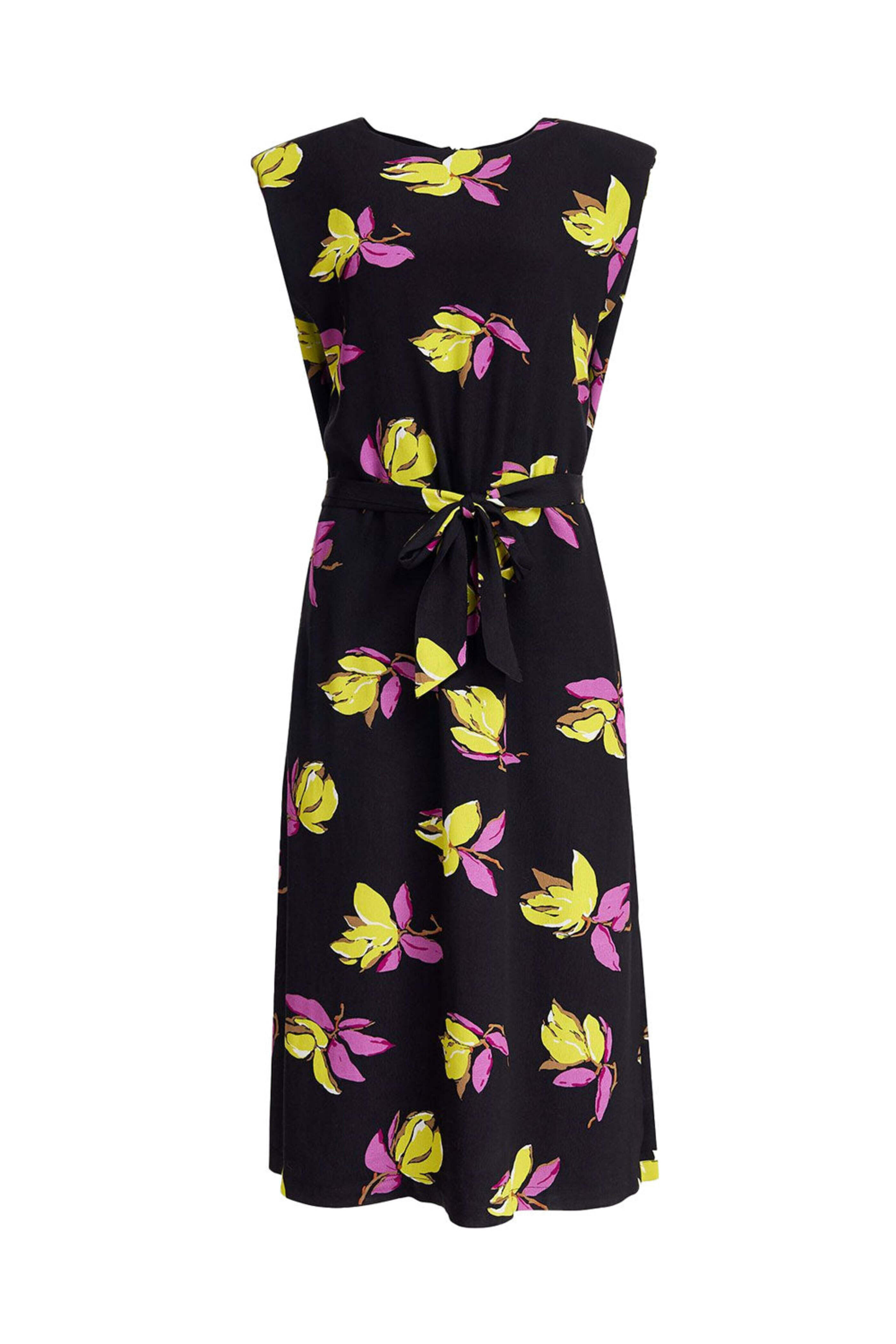Essentiel Antwerp - Black Multicolor Cross Sleeveless Midi Dress