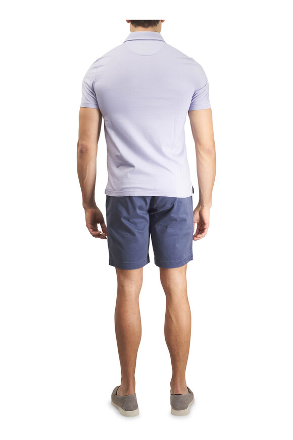Fedeli Frosted Lavender Jersey Cotton Polo - view 4