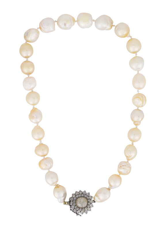 Kimberly McDonald 18k Yellow Gold Baroque Pearl & Diamond Necklace