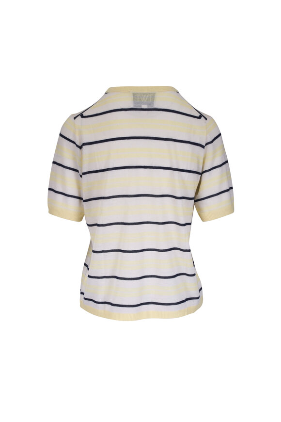 TWP Ivory Multi Stripe Cashmere T-Shirt - view 3