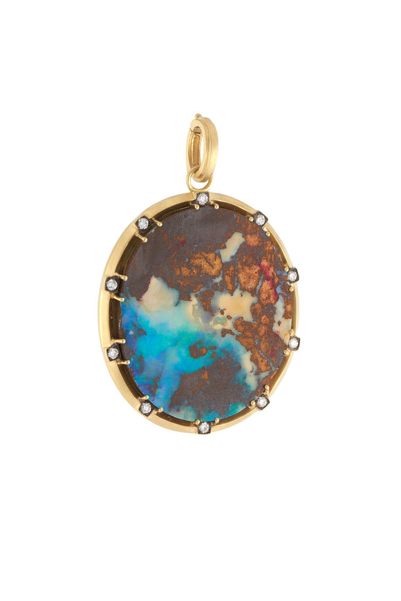 Sylva & Cie - Opal & Diamond Pendant