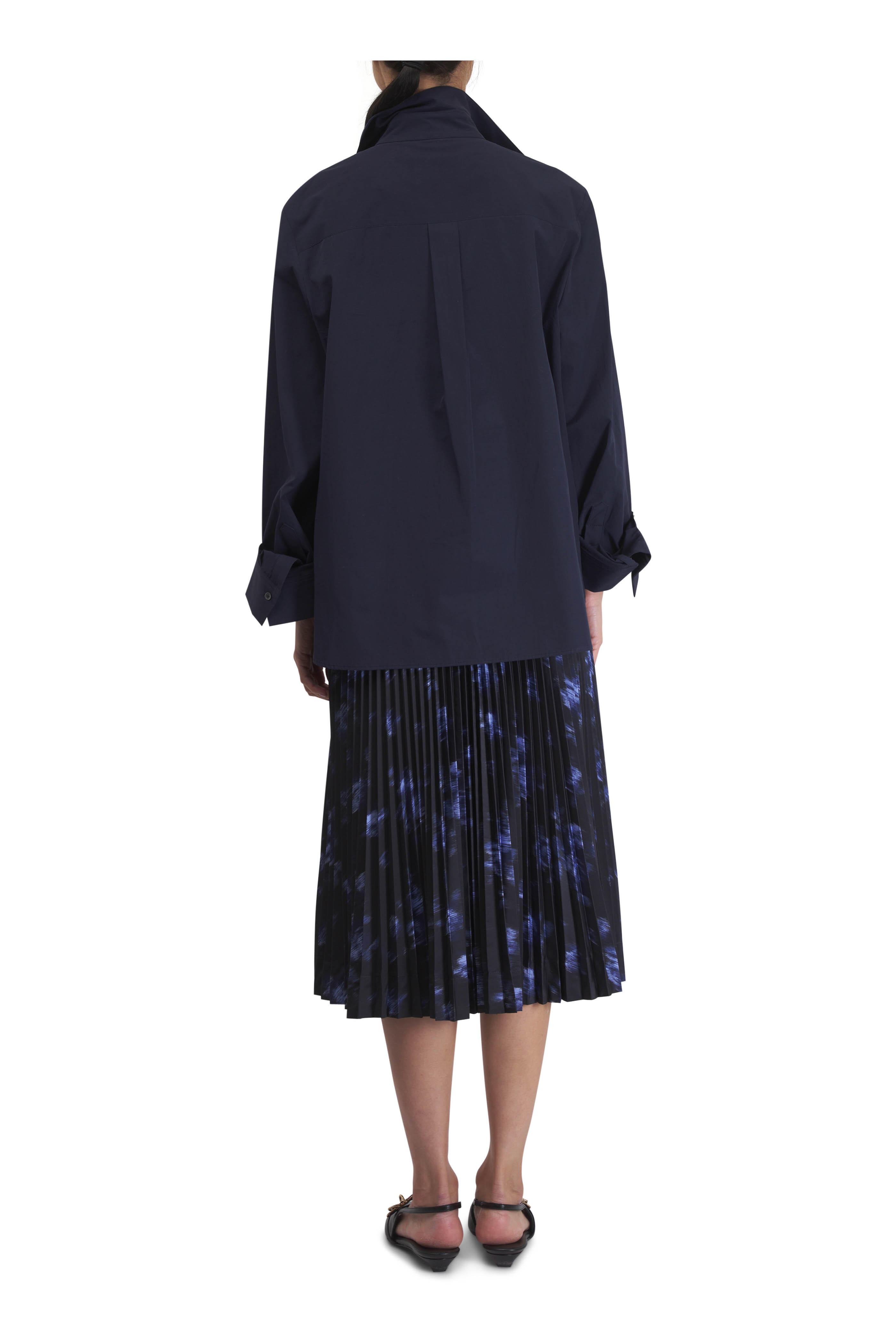 TWP - Next Morning Dark Midnight Cotton Poplin Blouse