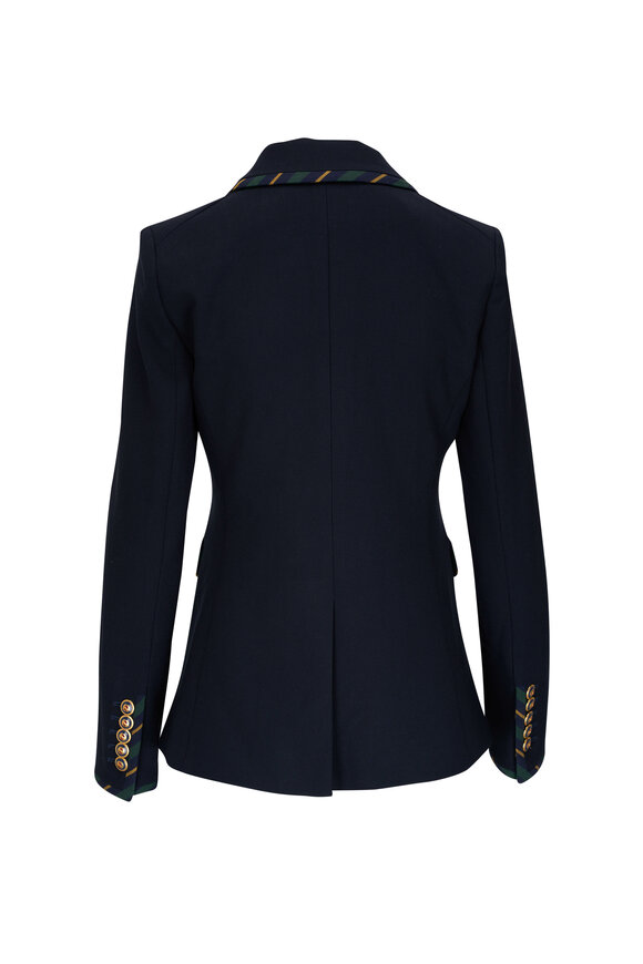 Veronica Beard - Miller Navy & Striped Piping Dickey Jacket 