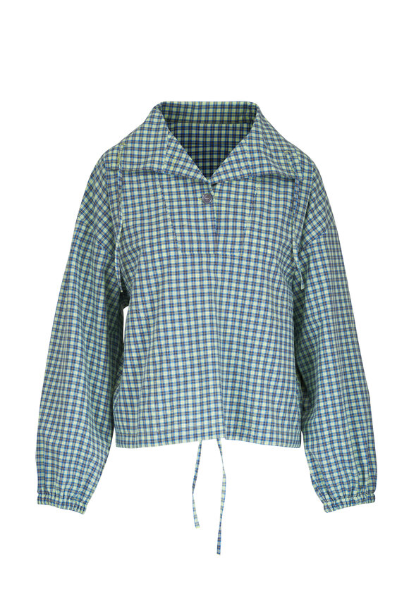 Marni Green Check Cotton Poplin Top - view 1