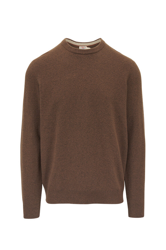 Faherty Brand Jackson Trail Brown Heather Crewneck Sweater