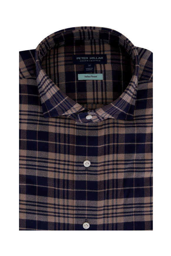 Peter Millar - Davol Navy Blue Italian Flannel Sport Shirt