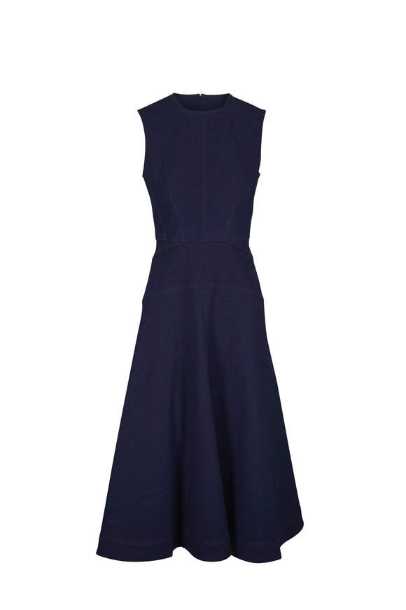 Veronica Beard Karrigan Midnight Denim Midi Dress