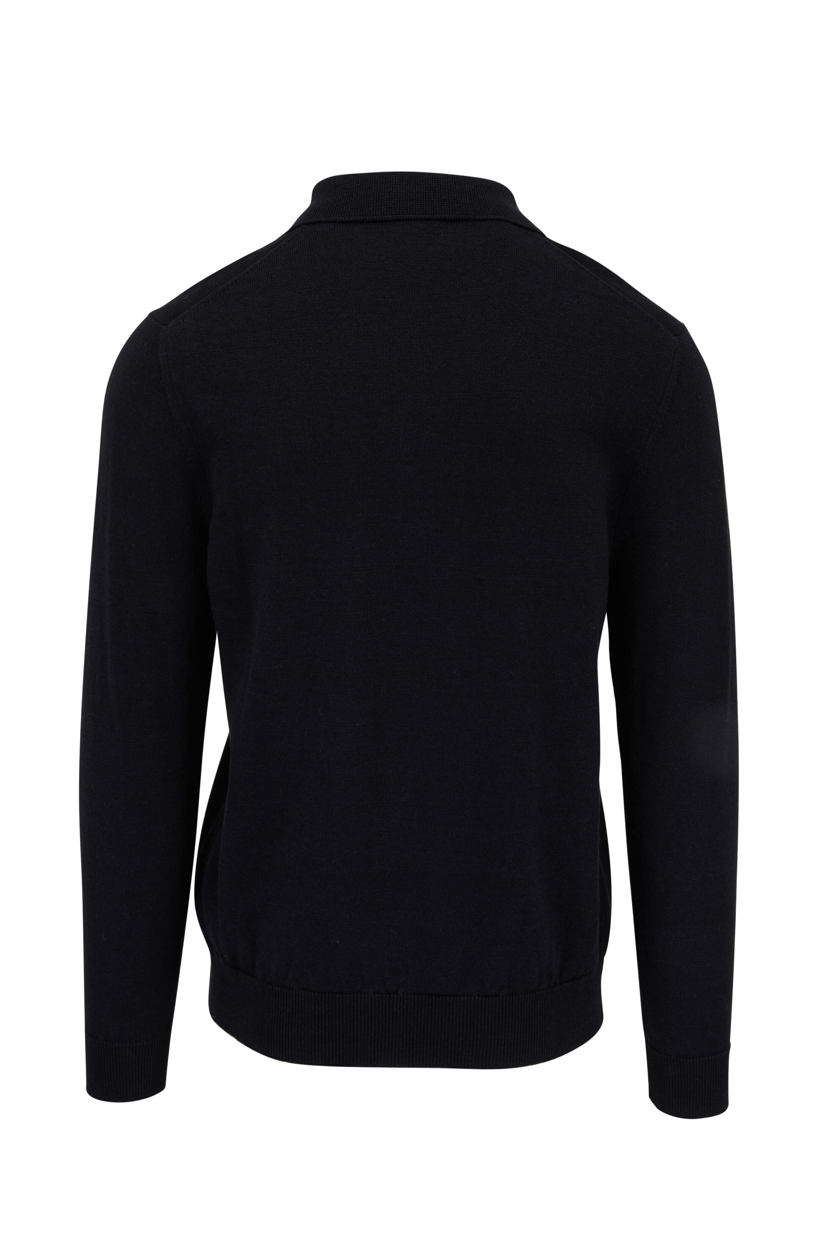 KNT - Black Cotton & Linen Quarter Zip Pullover