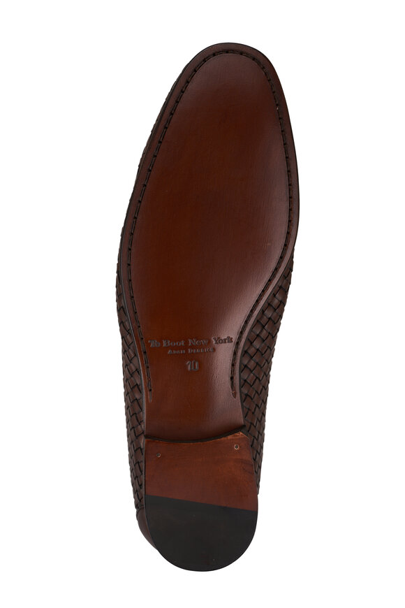 To Boot New York - Zenith Brown Woven Leather Loafer 