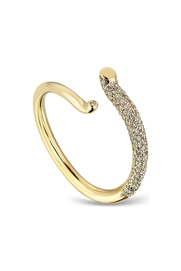 Kloto 18k Yellow Gold Curve Diamond Ring