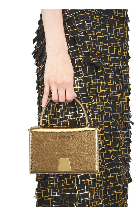 Akris Mini Alice Bronze & Gold Satin Top Handle Bag - view 2