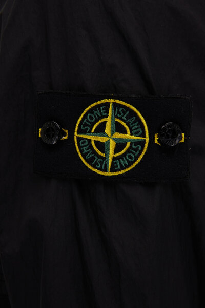 Stone Island - Black Crinkle Reps Ny Windbreaker