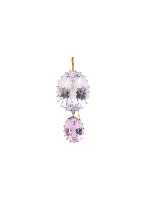Renee Lewis 18k White Gold Kunzite Earring - view 2