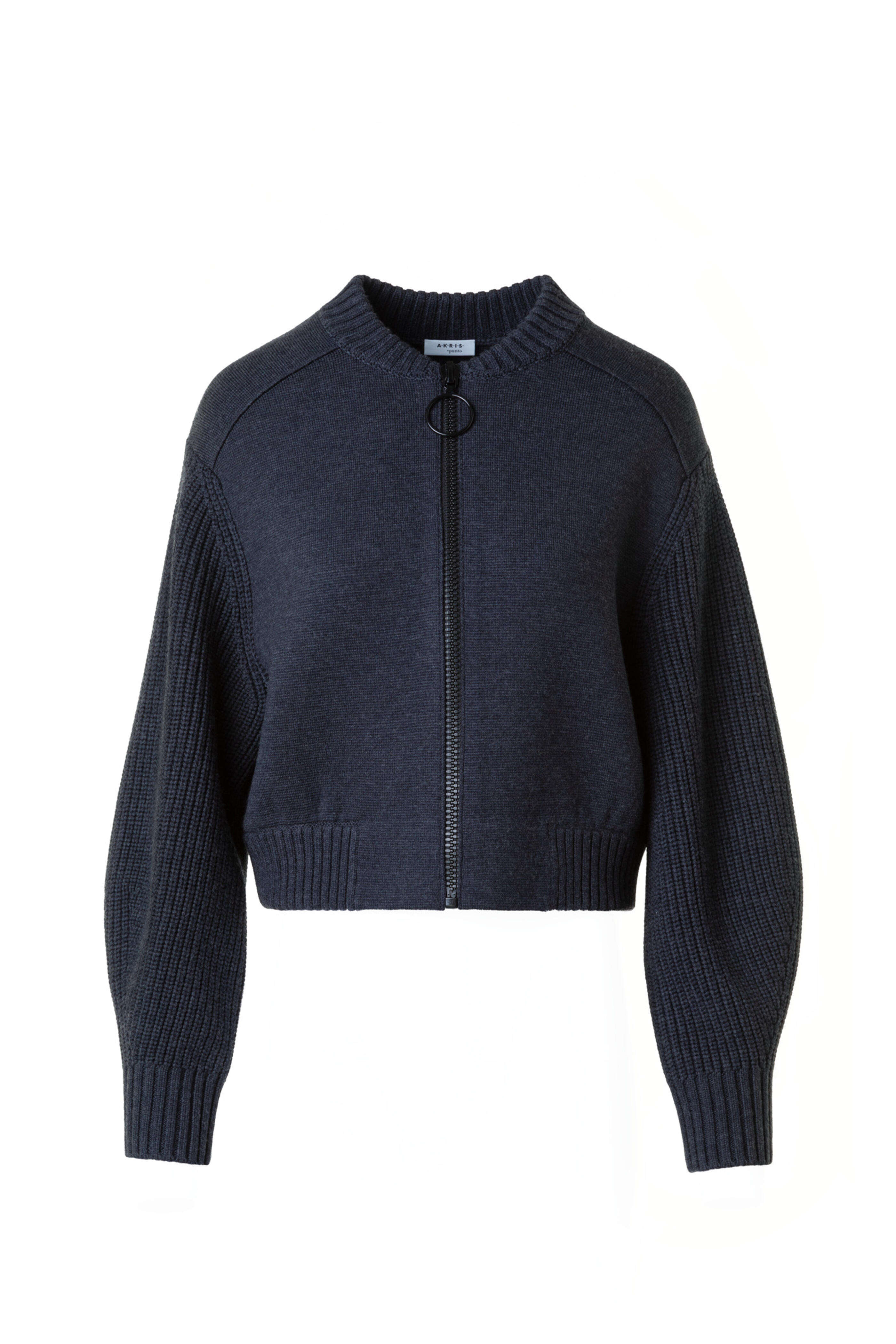 Akris Punto - Charcoal Gray Knit Bomber Jacket