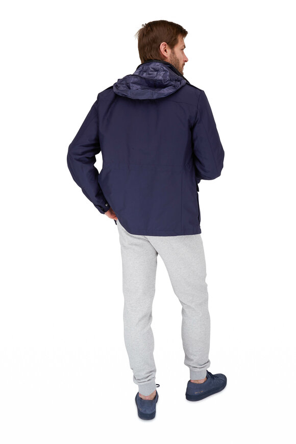 Moncler Navy Blue Down Field Jacket - view 3